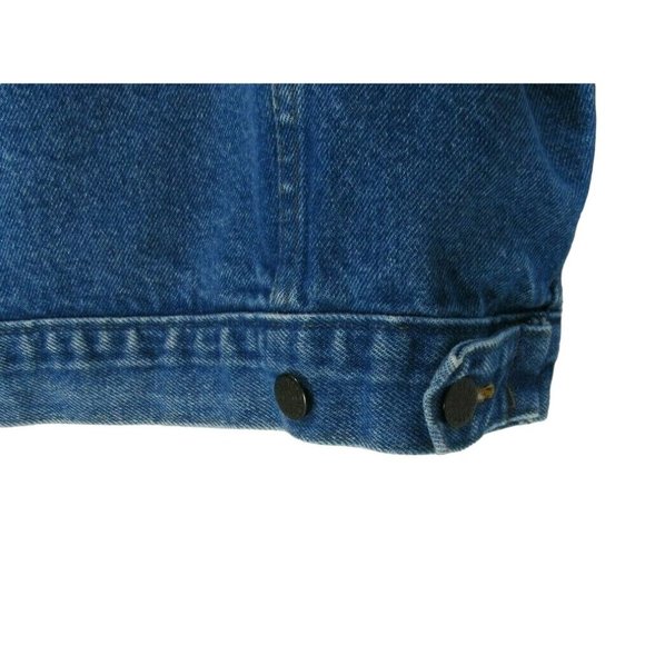 Men’s Denim Jean Jacket Embossed God Bless America XL Tyca Buttons Made in USA - Picture 5 of 5